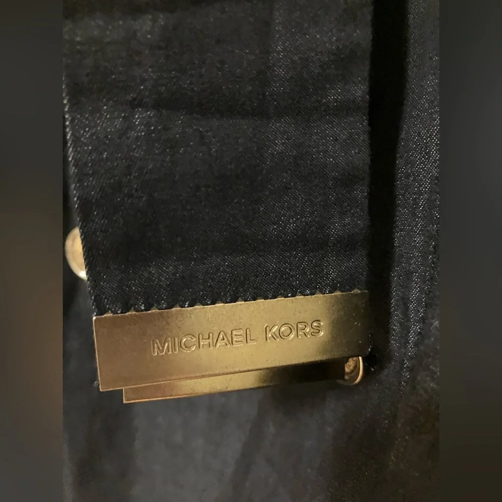 Michael Kors Black Chambray Sleeveless Coat Dress/Gold buttons/Accents - Size M